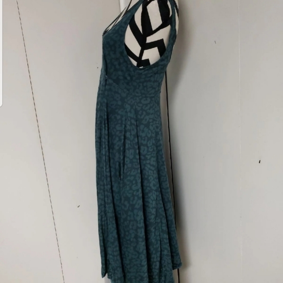 Free People Blue Leopard Print Midi Dress - Picture 2 of 8